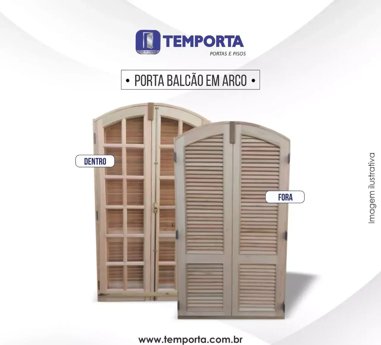 Porta balcão em arco