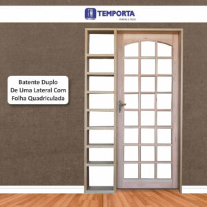 Batente duplo folha quadriculada