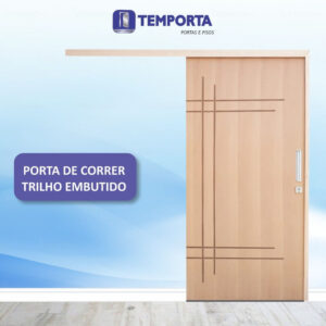Porta de correr modelo V trilho embutido