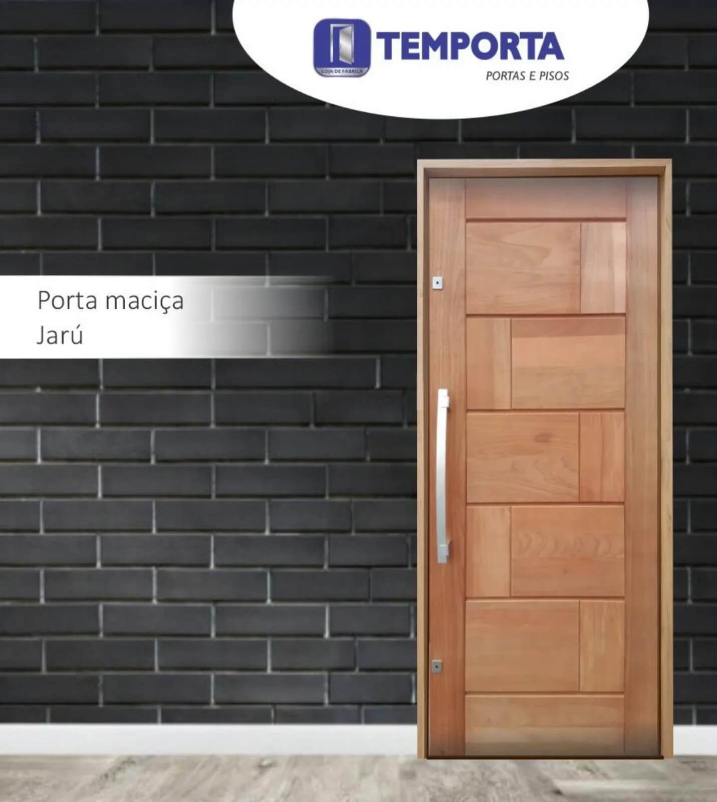 Porta maciça Jarú com puxador