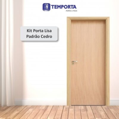 Kit Porta lisa padrão cedro