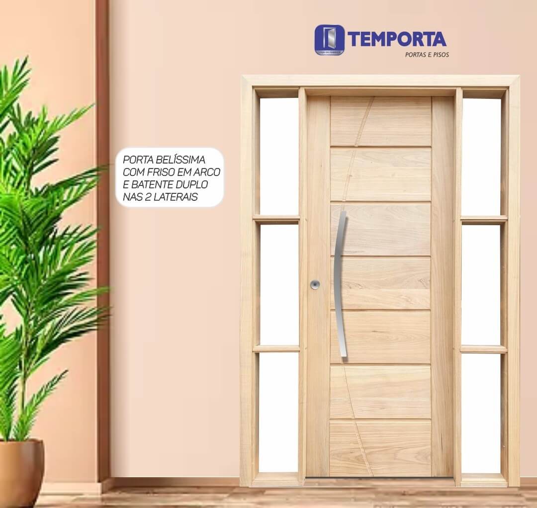 Porta maciça batente duplo