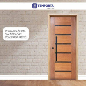Porta maciça friso preto