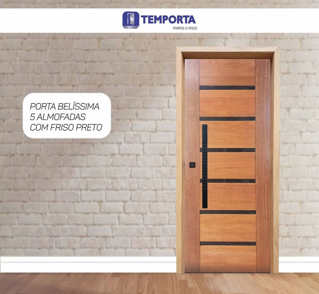 Porta maciça friso preto