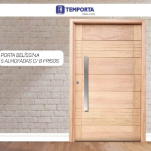 Porta pivotante maciça 8 frisos