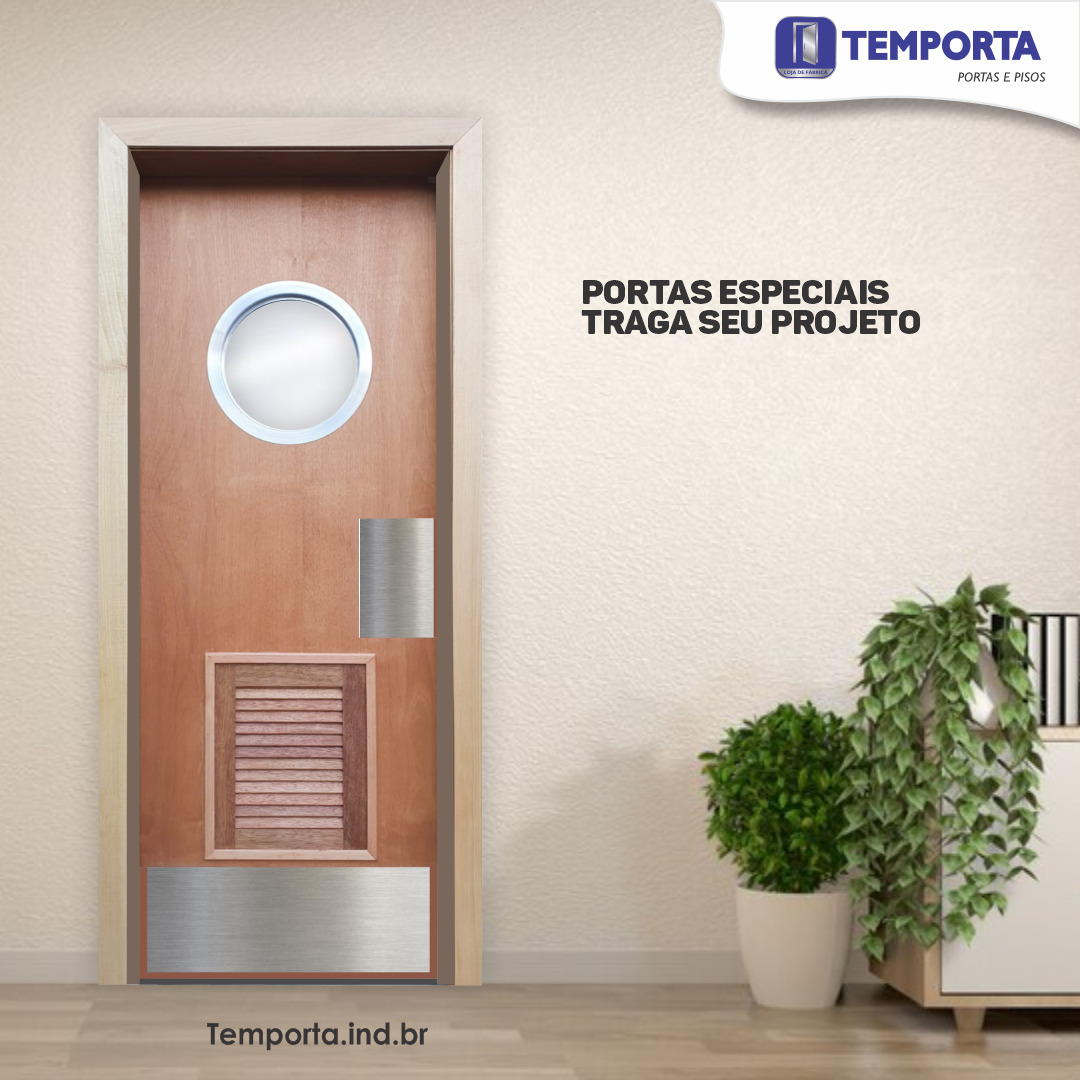 Porta lisa com respiro escotilha chapa de proteção